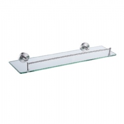 Wall mounted glass shelf
